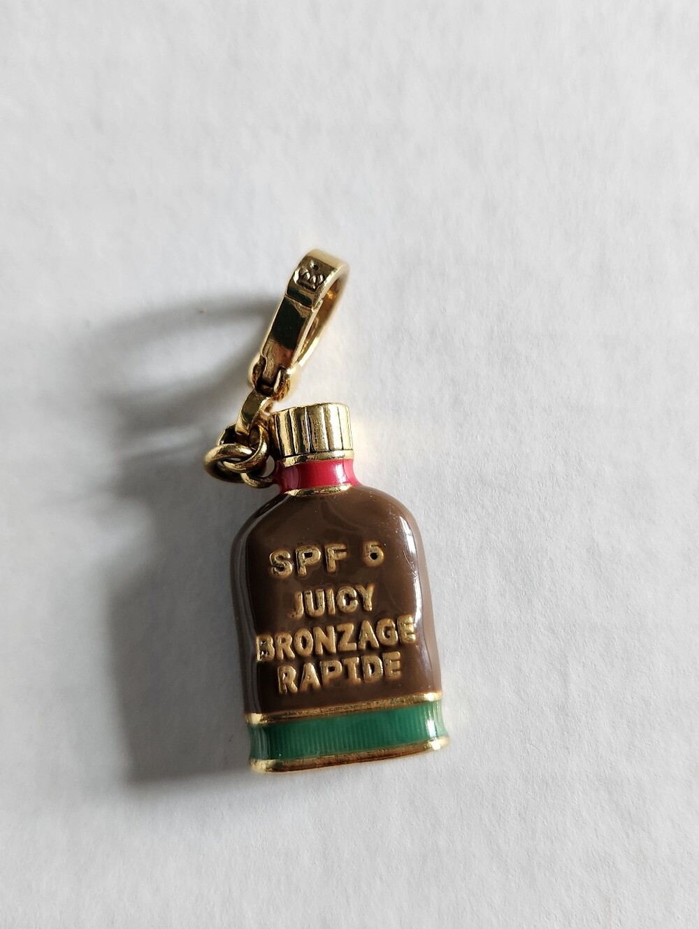 Juicy Couture 2004 Suntan Lotion Charm Y2K Retired Gold Tone